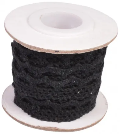 Infinity Hearts Blonde/Blondebånd Sort 12mm 2,5m